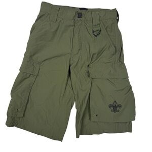 Kids Green Swim Trunks with Embroidered Logo
